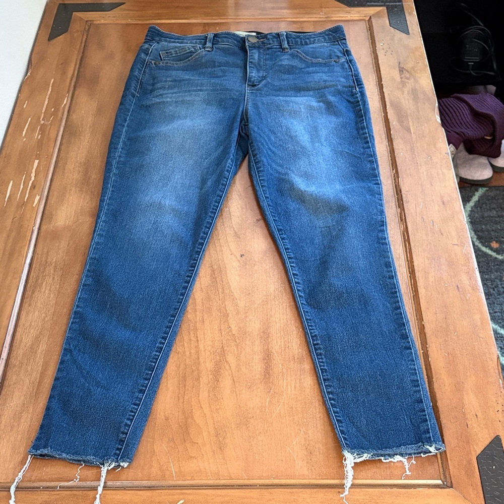 Democracy AbTechnology Distressed Blue Ankle Jeans Size 10